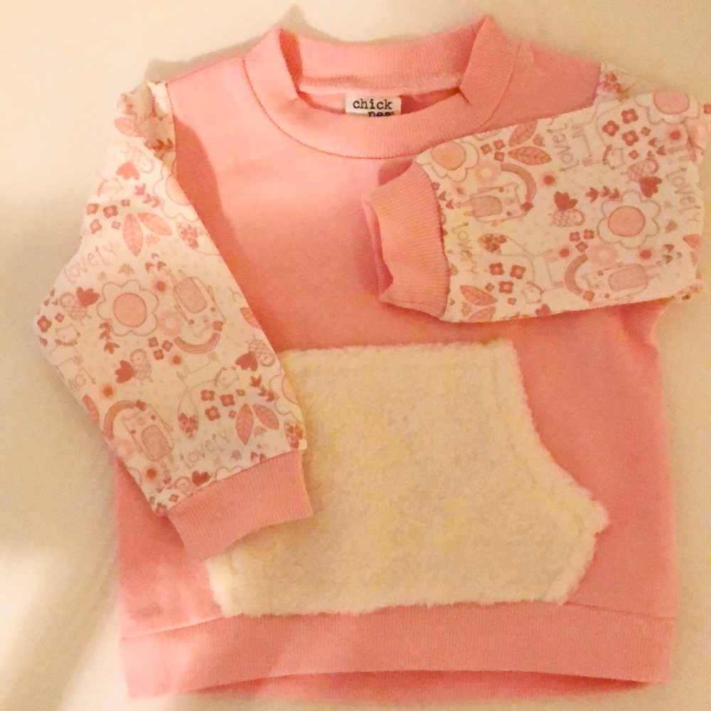 Pink and White 6-9 months baby girl sweatshirt